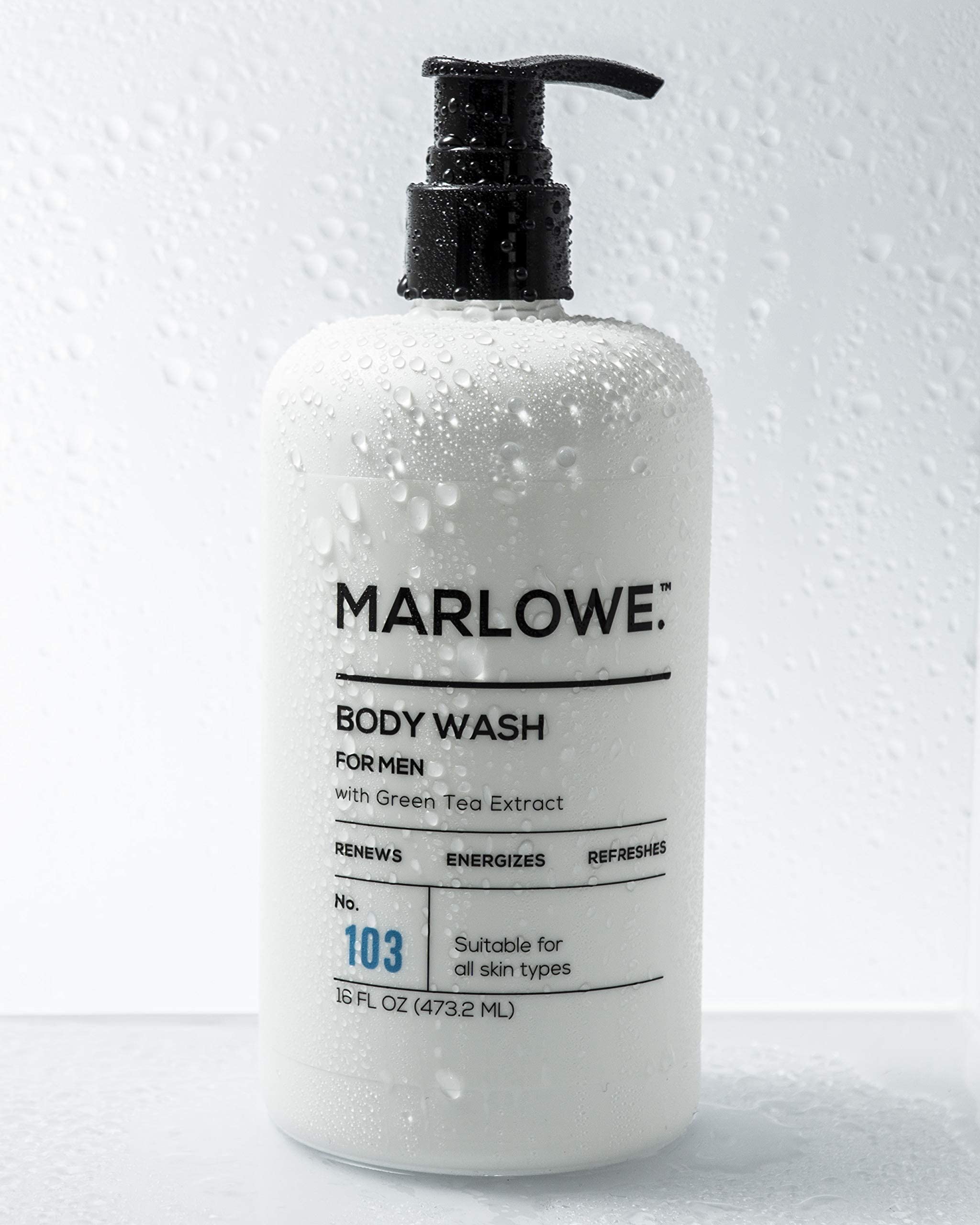 MARLOWE. No. 103 Men's Body Wash 16 oz | Energizing & Refreshing | Made with Natural Ingredients | Aloe & Green Tea Extracts